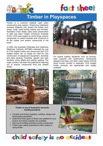 Timber in Playspaces - Kidsafe NSW