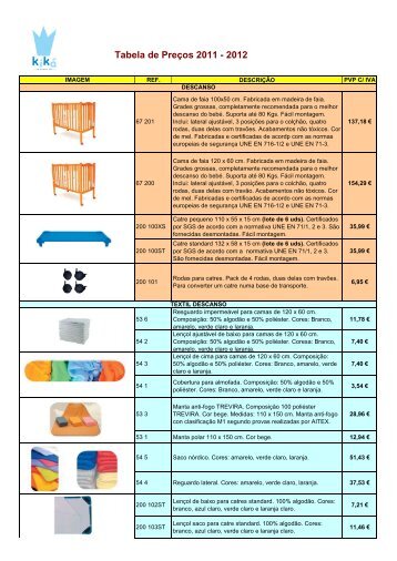 Tabela de PreÃ§os 2011 - 2012 - Kika Toys