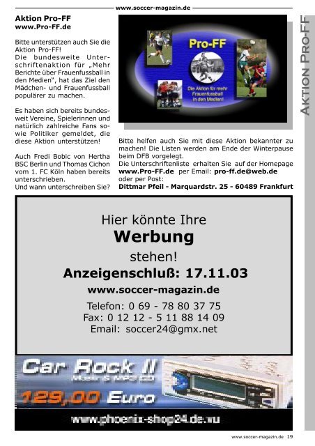 www.soccer-magazin.de Mehr Geld für die Vereinskasse - FanSoccer