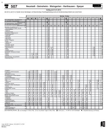 Fahrplan Linie 507 GÃ¼ltig ab 04.07.2013 - Palatina Bus