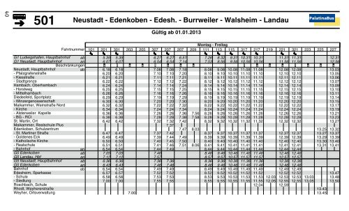 Fahrplanheft Neustadt - Palatina Bus