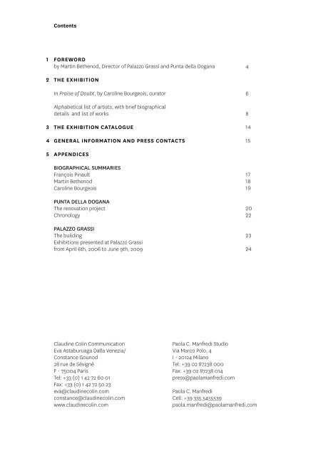 Press Kit (pdf file - 445,85 Kb) - Palazzo Grassi