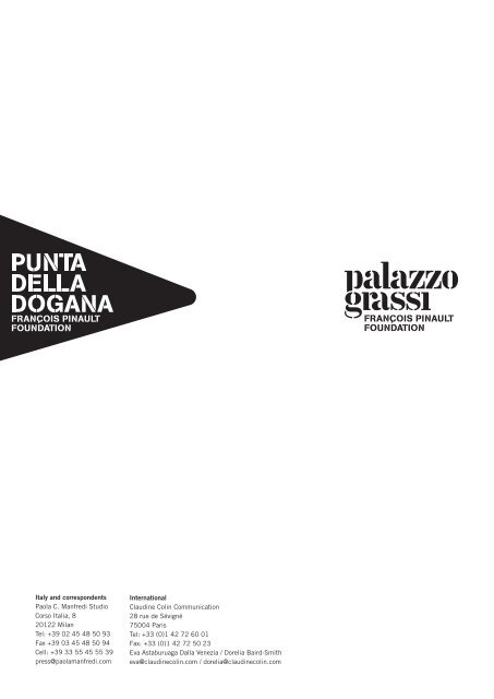 Press Kit (pdf file, 490 Kb) - Palazzo Grassi