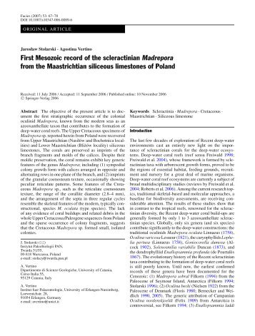 First Mesozoic record of the scleractinian Madrepora from the ...