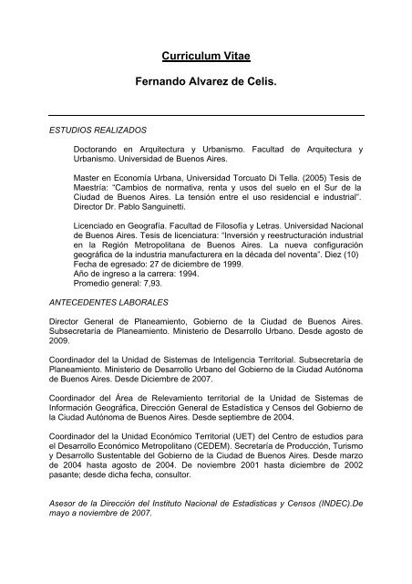 CURRICULUM VITAE - Universidad de Palermo