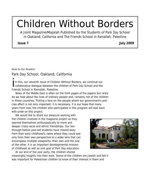 Issue 7 - June 2009 - Ramallah Friends Schools