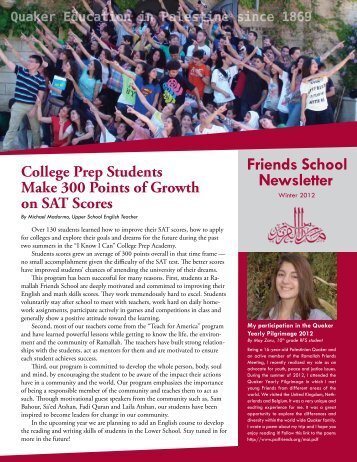 to read Ramallah Friends School's winter newsletter