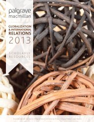 New Books List October - December - Palgrave