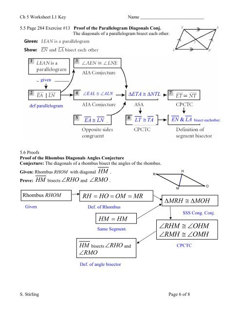 Ch 5 Worksheet Key