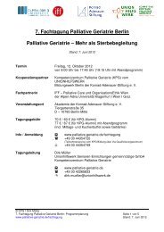 Fachtagung Palliative Geriatrie - Unionhilfswerk Palliative Geriatrie