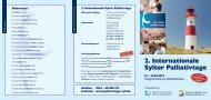 2. Internationale Sylter Palliativtage - Fachwissen Palliative Care