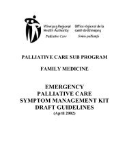 emergency palliative care symptom management kit draft guidelines