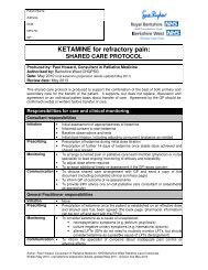 Ketamine for refractory pain shared care protocol - Palliativedrugs.com