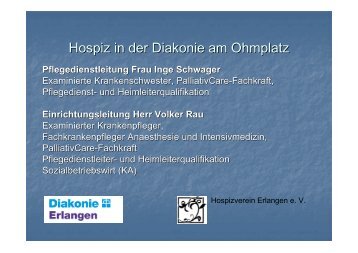 Hospiz in der Diakonie am Ohmplatz - Palliativmedizin