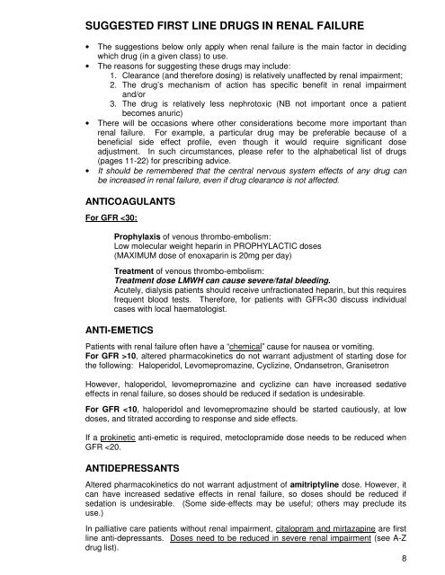 Clinical Guidelines for the use of Palliative Care Drugs in Renal ...