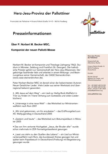 Informationen über P. Norbert M. Becker, Komponist ... - Die Pallottiner