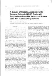 A Survey of Insects Associated with Coconut Palms in NIFOR Benin ...