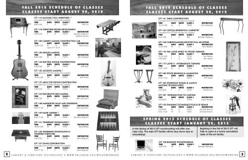 2 3 FALL 2012 SCHEDULE OF CLASSES ... - Palomar College