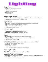 Objectives Measurement of Light Light Meters Contrast Ratio Lamps ...