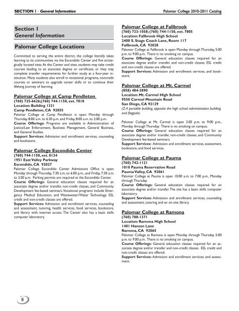 Download the complete catalog - Palomar College