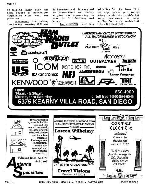 1992 - Palomar Amateur Radio Club