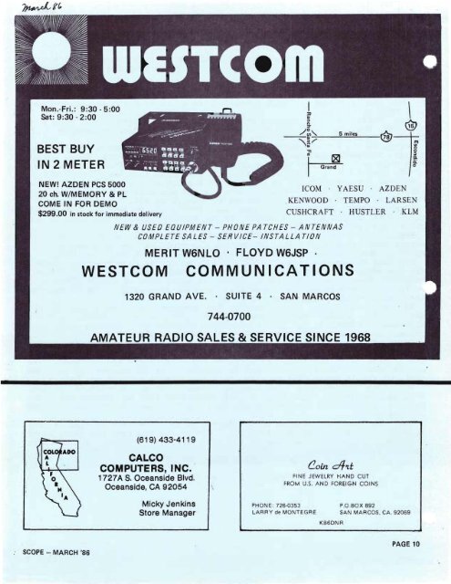 1986 - Palomar Amateur Radio Club