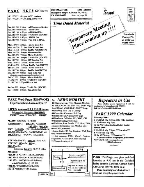 2000 - Palomar Amateur Radio Club