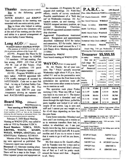 2000 - Palomar Amateur Radio Club