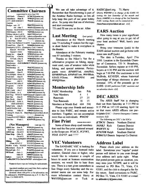 2000 - Palomar Amateur Radio Club