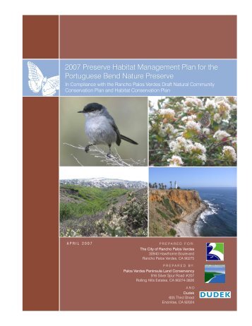 Preserve Habitat Management Plan for the Portuguese Bend Nature ...