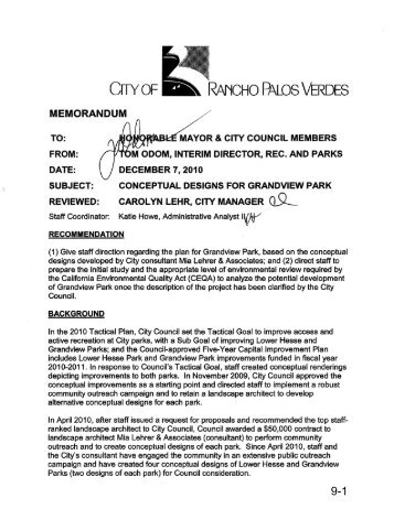 Conceptual Designs for Grandview Park - Palos Verdes on the Net