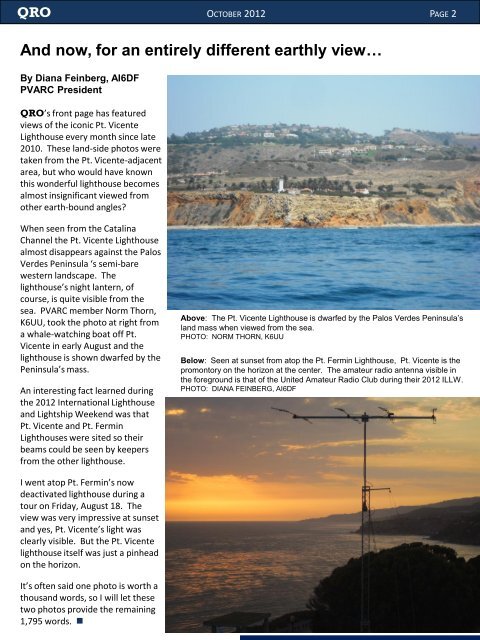 October QRO - Palos Verdes on the Net