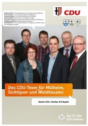 Das CDU-Team für Mülheim, Sichtigvor und Waldhausen: