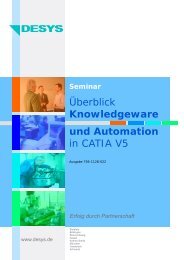 Überblick Knowledgeware und Automation in CATIA V5 - desys