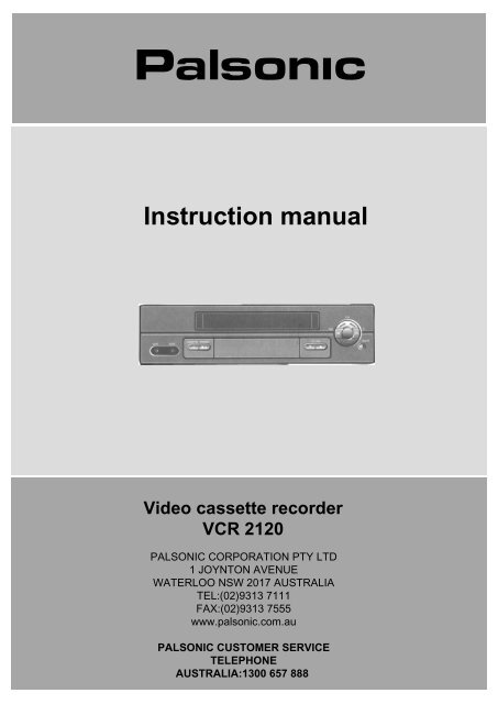 Instruction Manual (PDF) - Palsonic