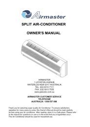 SPLIT AIR-CONDITIONER OWNER'S MANUAL - Palsonic