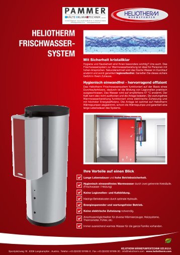 Frischwassersystem Produktblatt