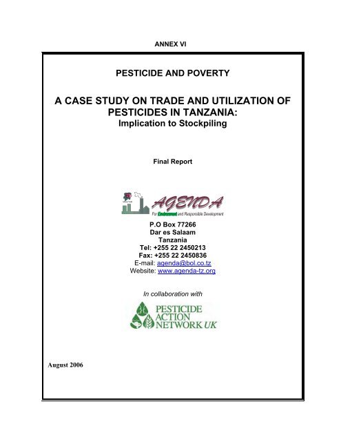 TABLE OF CONTENTS - Pesticide Action Network UK