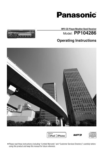 Operating Instructions - Pana-Pacific