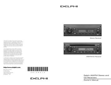 Delphi AM/FM Stereo and CD Receivers - Pana-Pacific