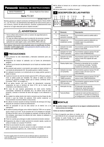 FX-301 Manual de Instrucciones - Panasonic Electric Works
