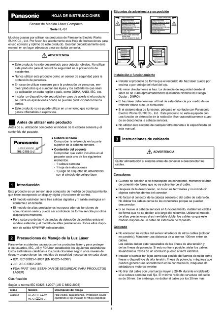 SerÃ­e HL-G1 Hoja de Instrucciones - Produktinfo.conrad.com