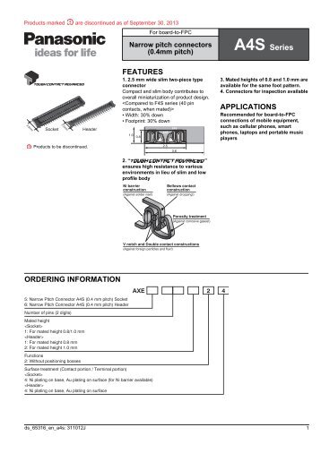 PDF data sheet - Panasonic Electric Works Europe AG