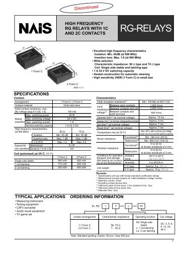 RG-RELAYS - Panasonic Electric Works CZ