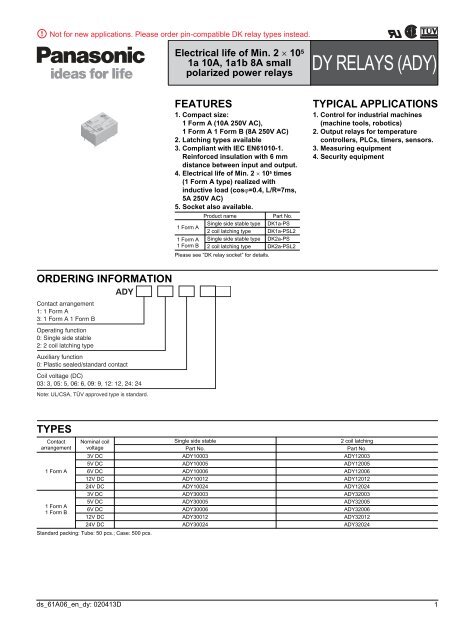 PDF data sheet - Panasonic Electric Works Europe AG