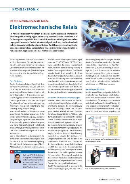 Im Kfz-Bereich eine feste Größe - Elektromechanische Relais