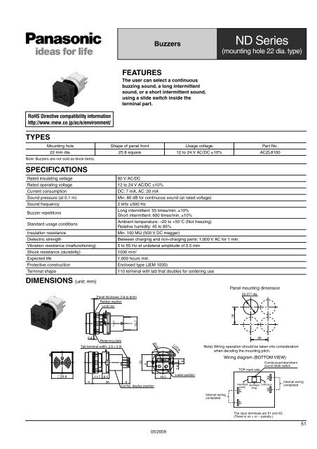 T A B L E O F C O N T E N T S - Panasonic Electric Works Europe AG