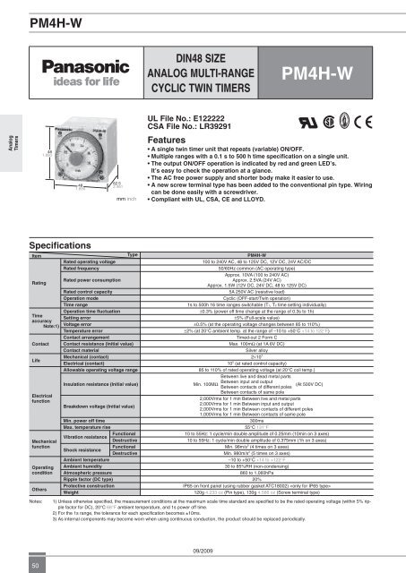 PM4H-W - analog timer - twin - Panasonic Electric Works Europe AG