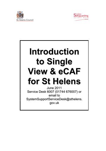 eCAF Manual - St Helens LSCB