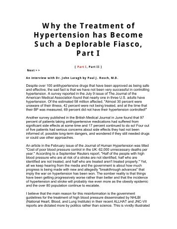 Why the Treatment of Hypertension has Become Such a Deplorable ...